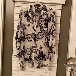 Black and white blouse